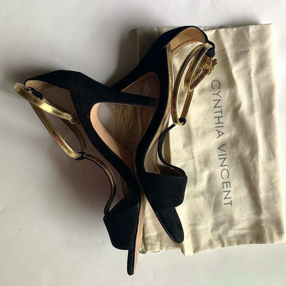 Beautiful black suede heels dust bag included